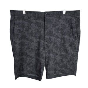 Mens PGA Tour Black Patterned Golf Shorts 100% Polyester 10" Inseam Size 38